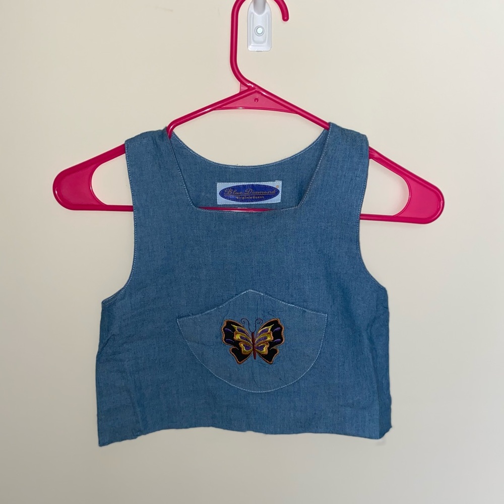 y2k vintage butterfly crop top